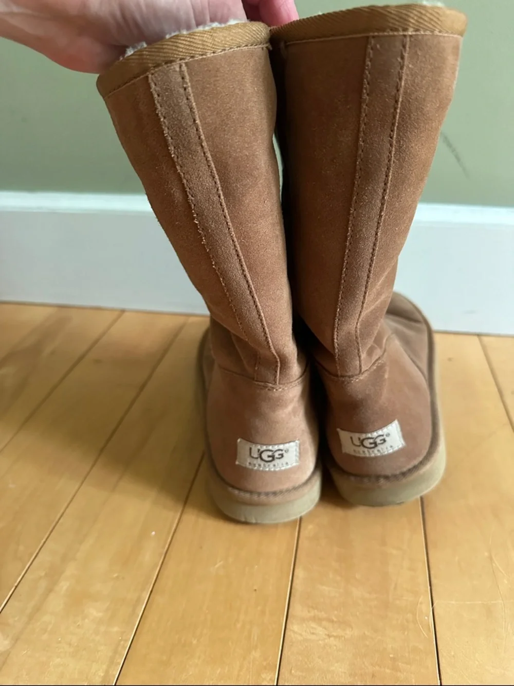 UGG Tall Shearling Boots in Chestnut Brown